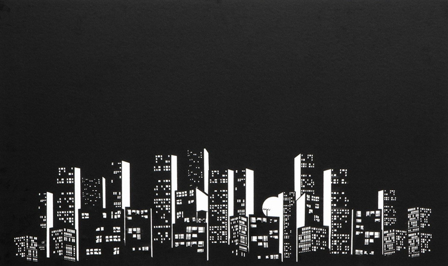 Ночной город рисунок карандашом