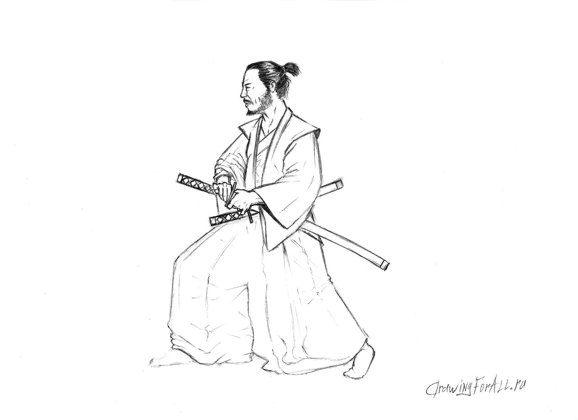 Китайский воин рисунок