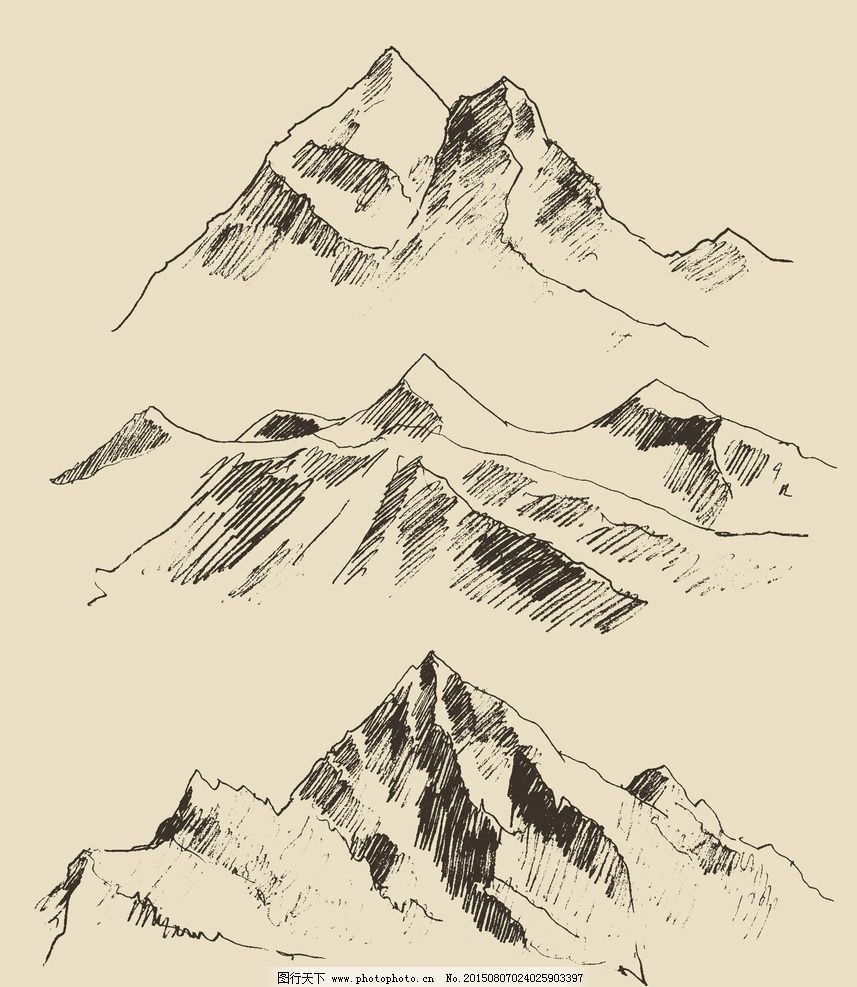 Зарисовки гор ручные