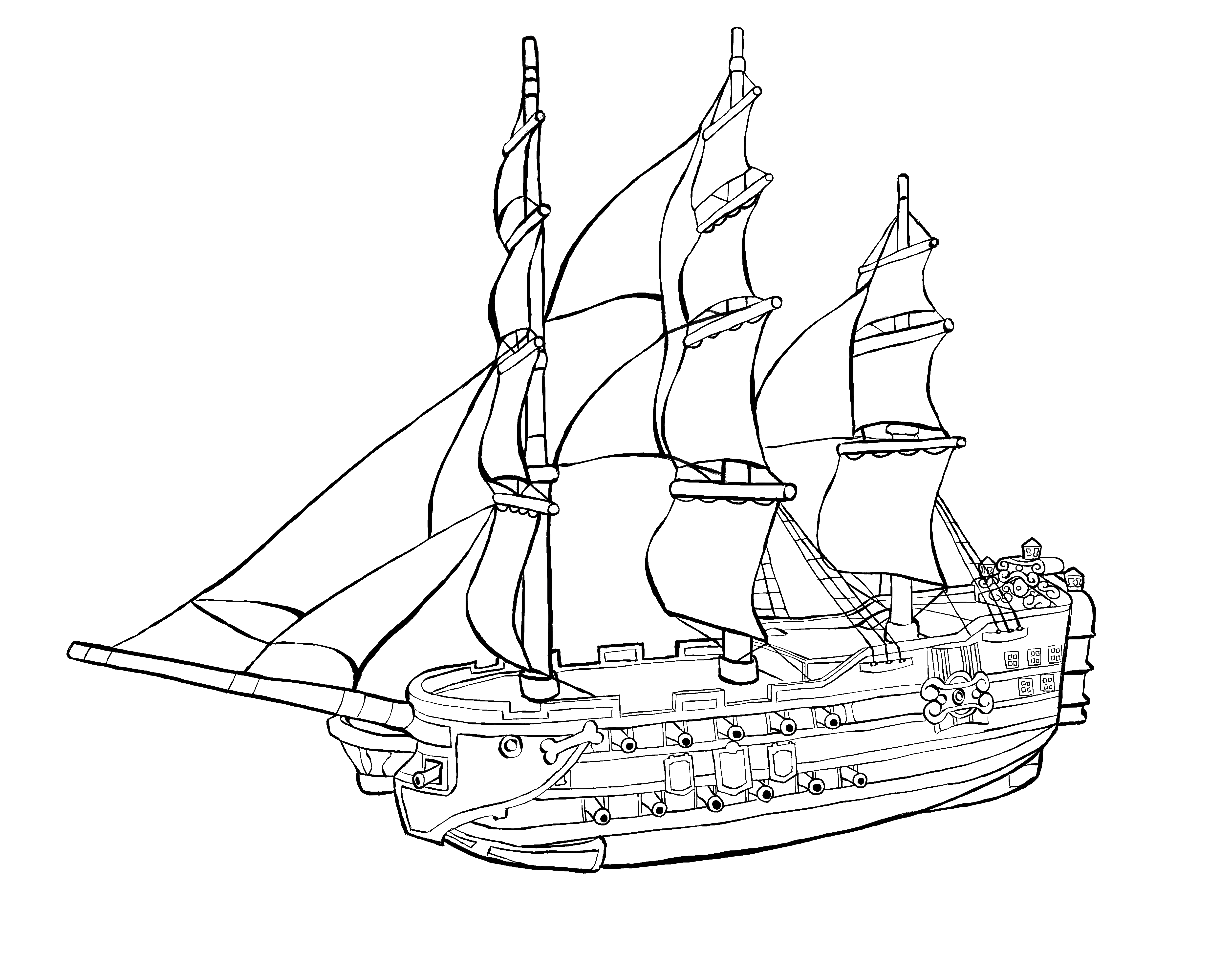 Черная жемчужина корабль рисунок поэтапно
