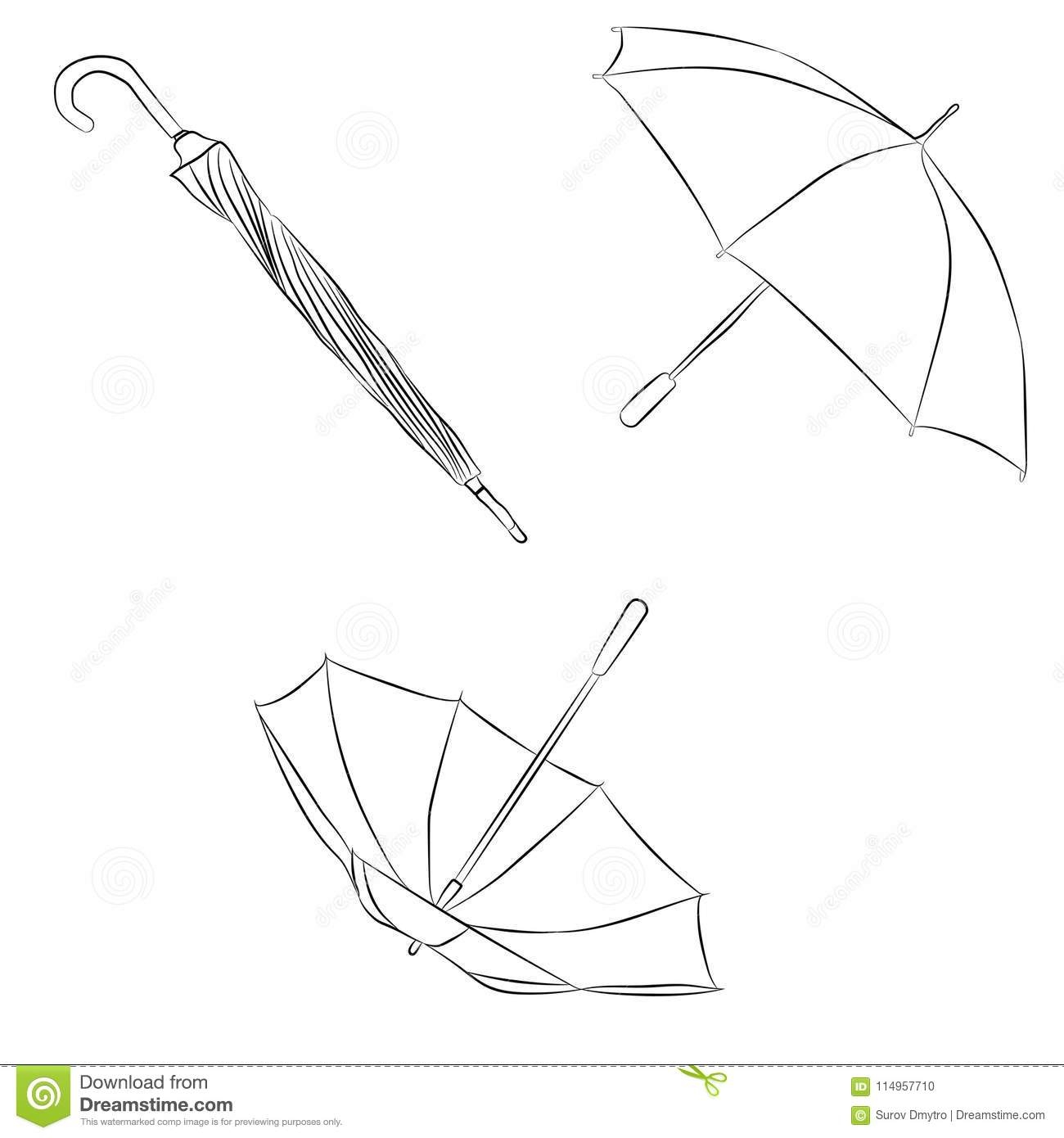 Зонтик сложенный рисунок