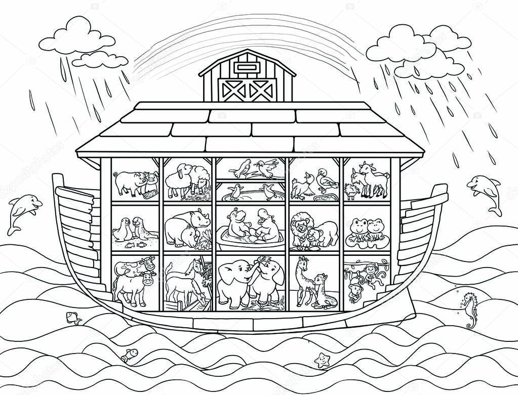 Ноев ковчег рисунок раскраска