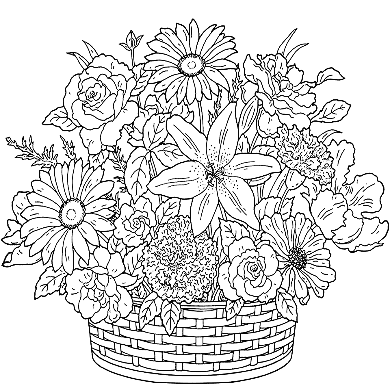Красивые рисунки цветов в вазе