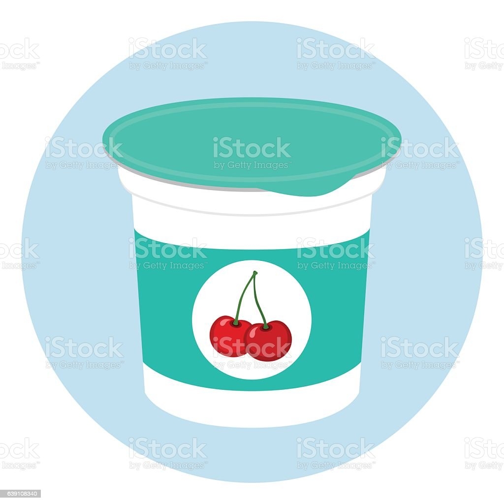 Йогурт в стакане вектор