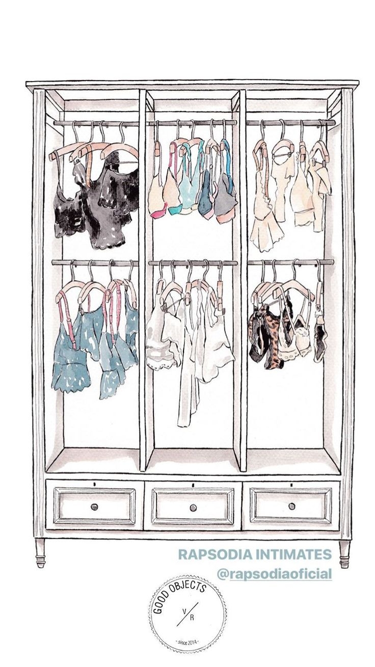 Нарисованный шкаф с одеждой