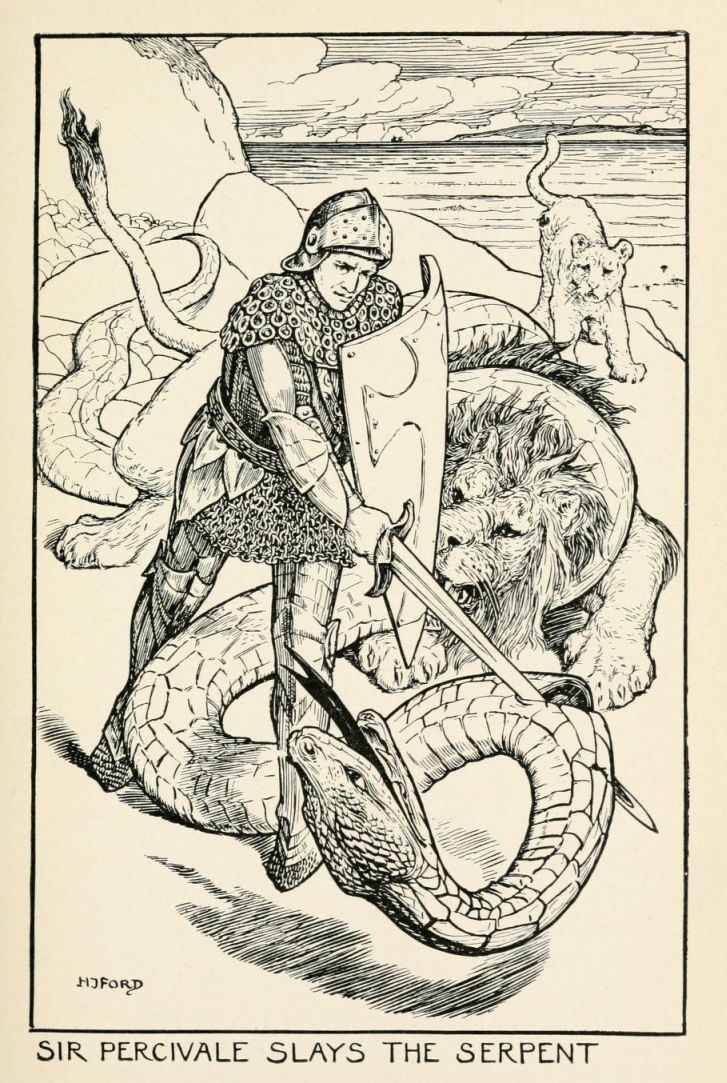Добрыня Никитич убивает змея рисунок