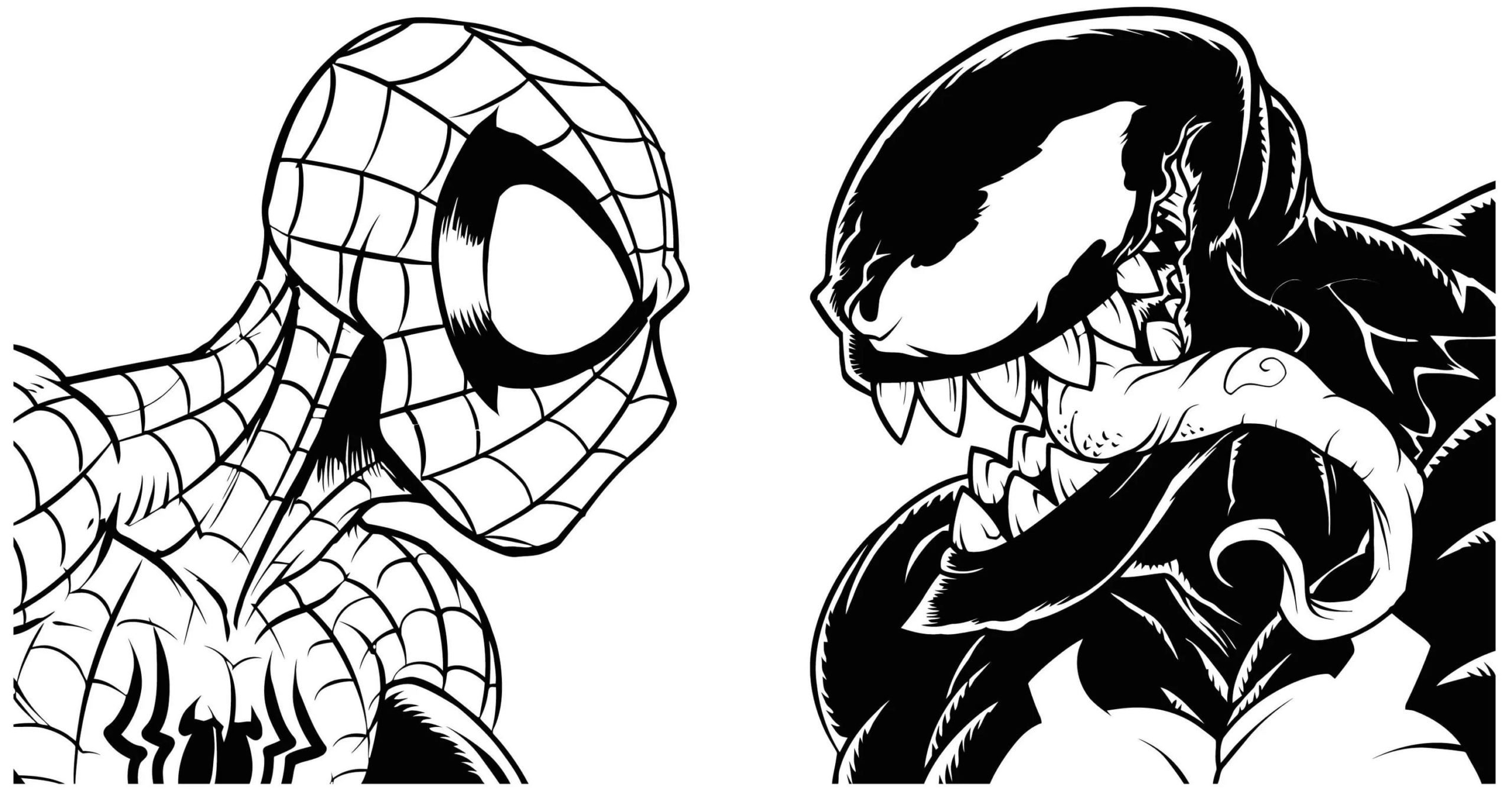 Рисунок Марвел человек паук vs Веном