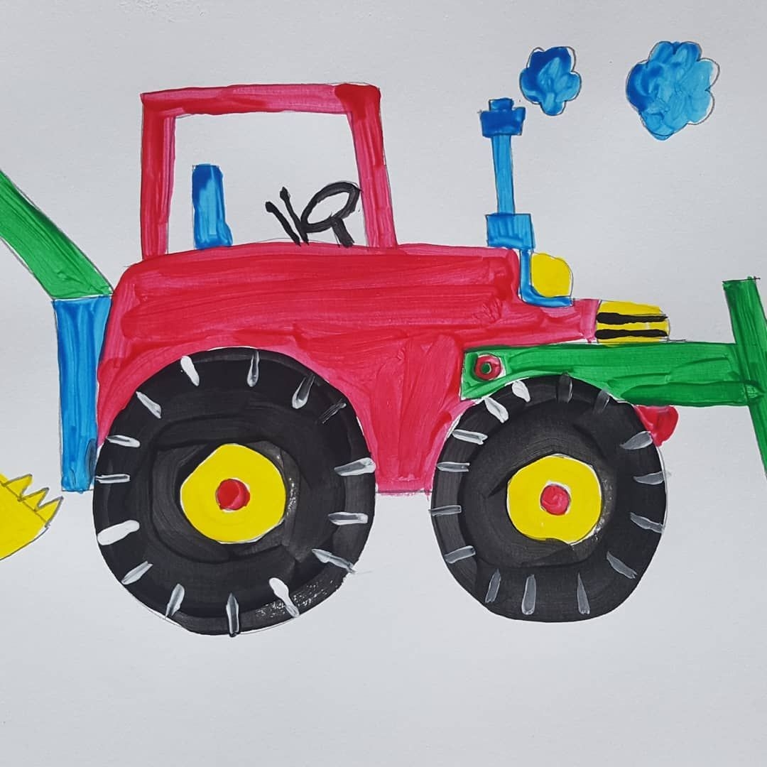 Нарисовать трактор ребенку