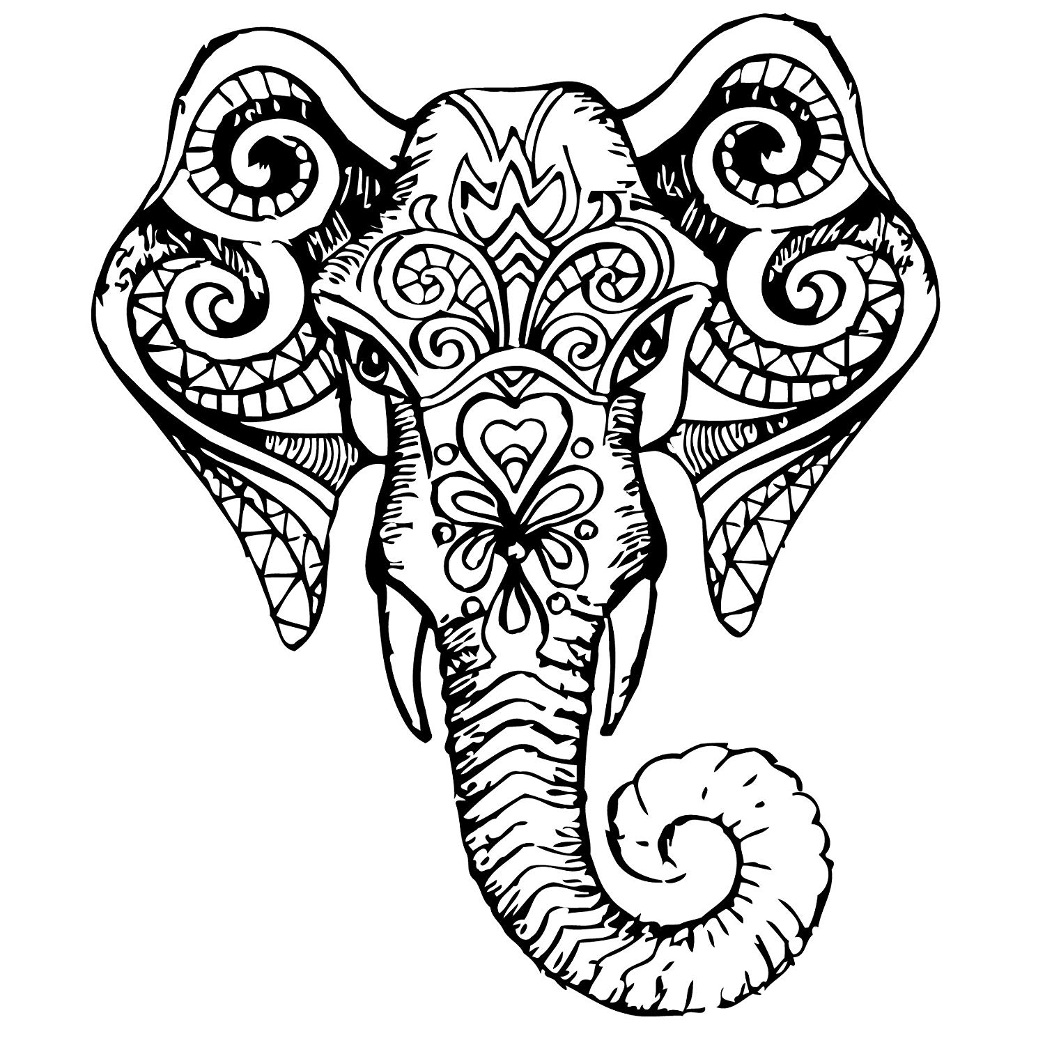 Голова слона с орнаментом