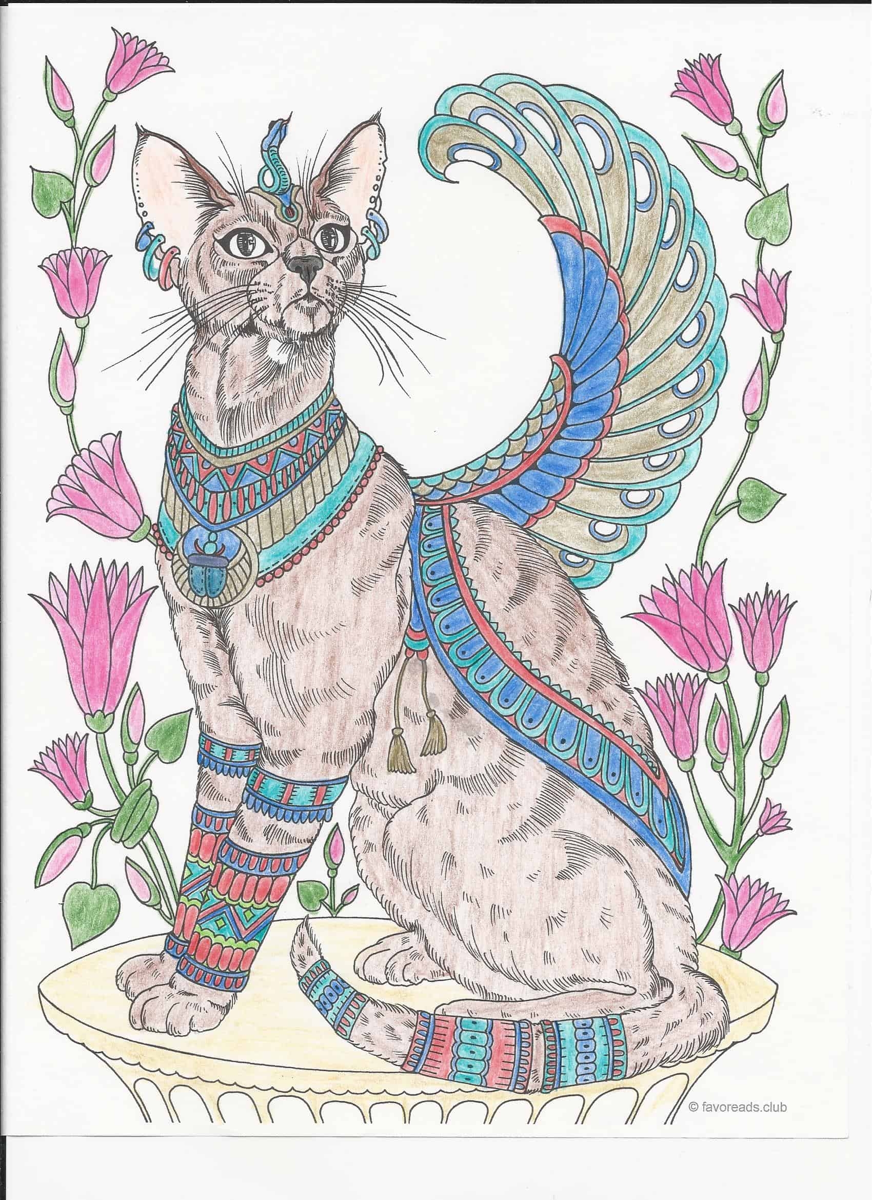 Египетская кошка раскраска
