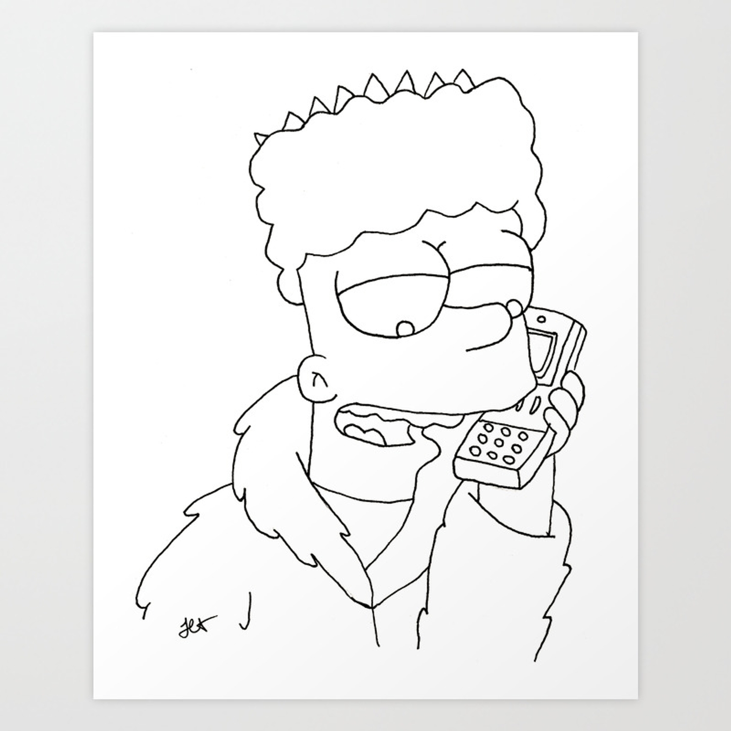 Supreme bart simpson coloring pages
