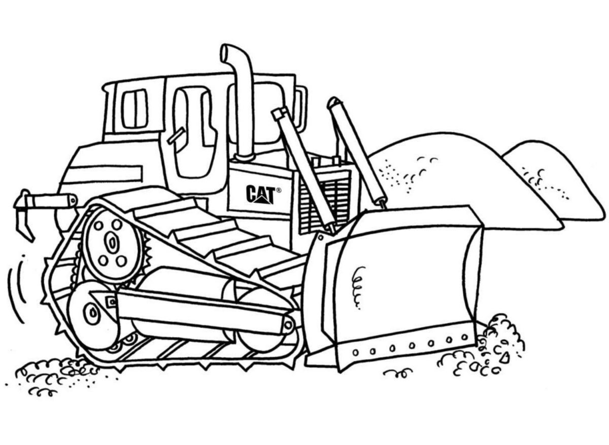 Раскраска для мальчиков трактор бульдозер