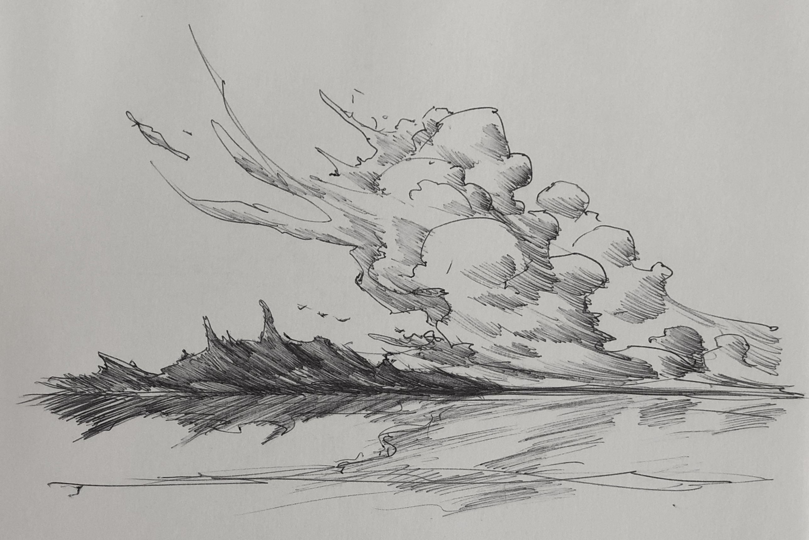 Буря рисунок карандашом