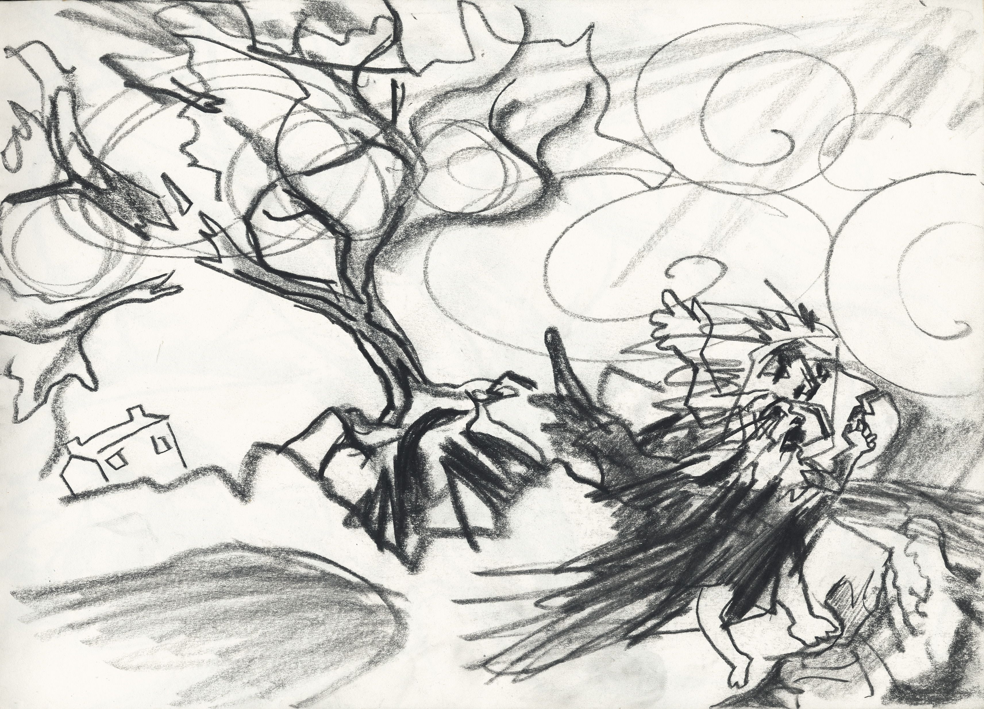 Злое и доброе дерево рисунок карандашом