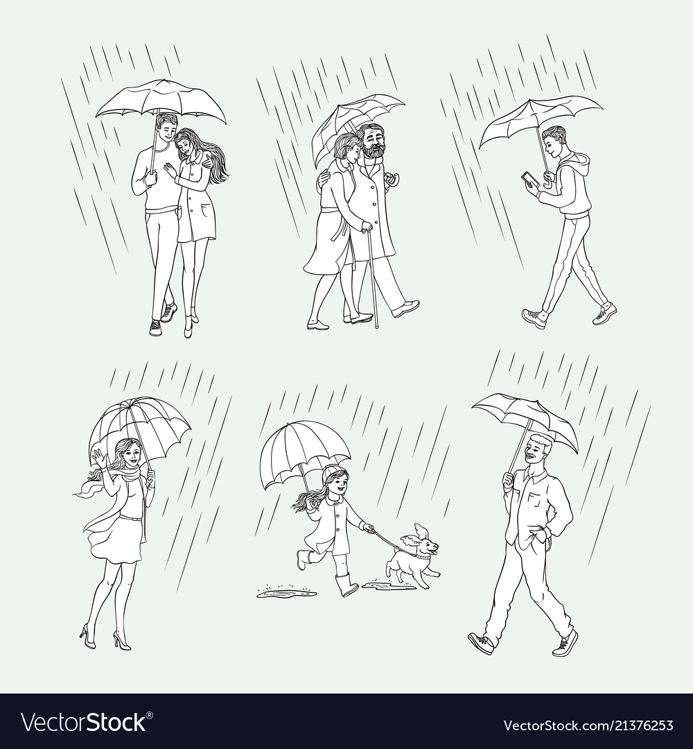 Референсы людей с зонтиками