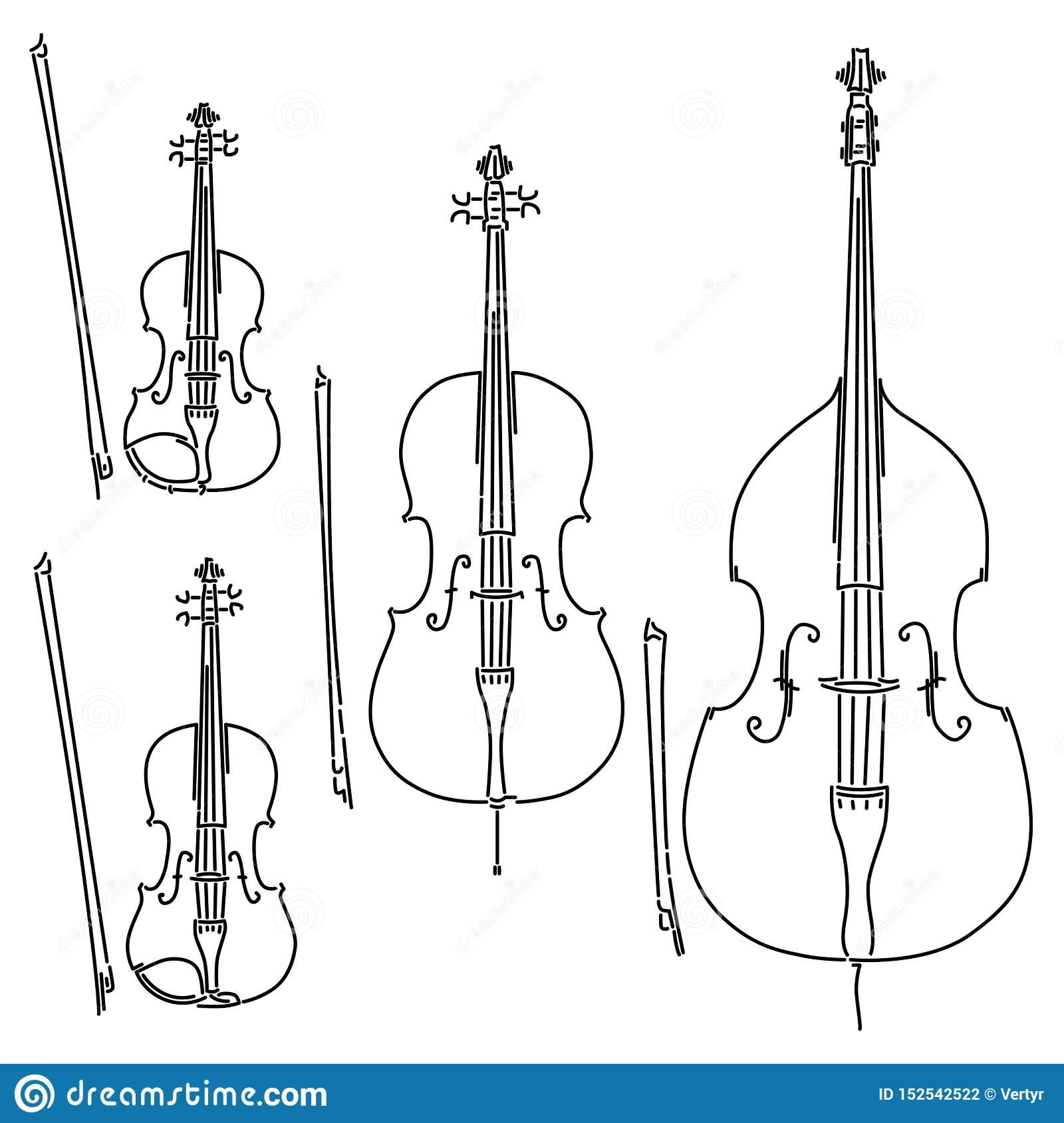 Рисунок контрабас музыкальный инструмент