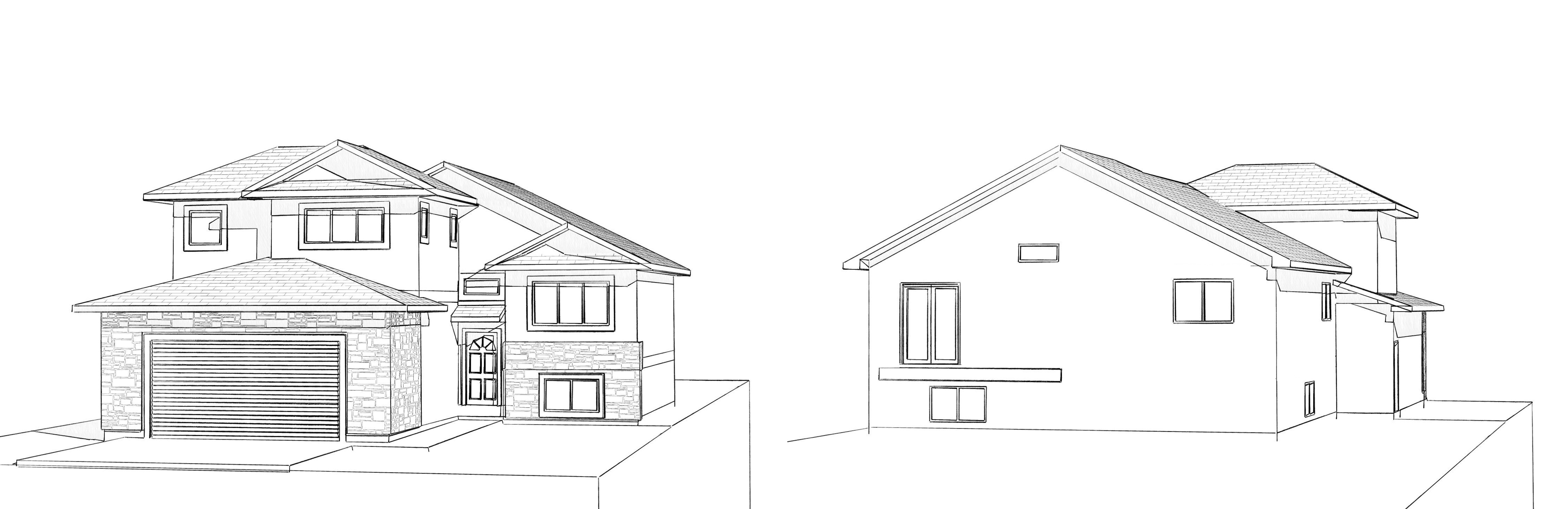 Как нарисовать дом с гаражом