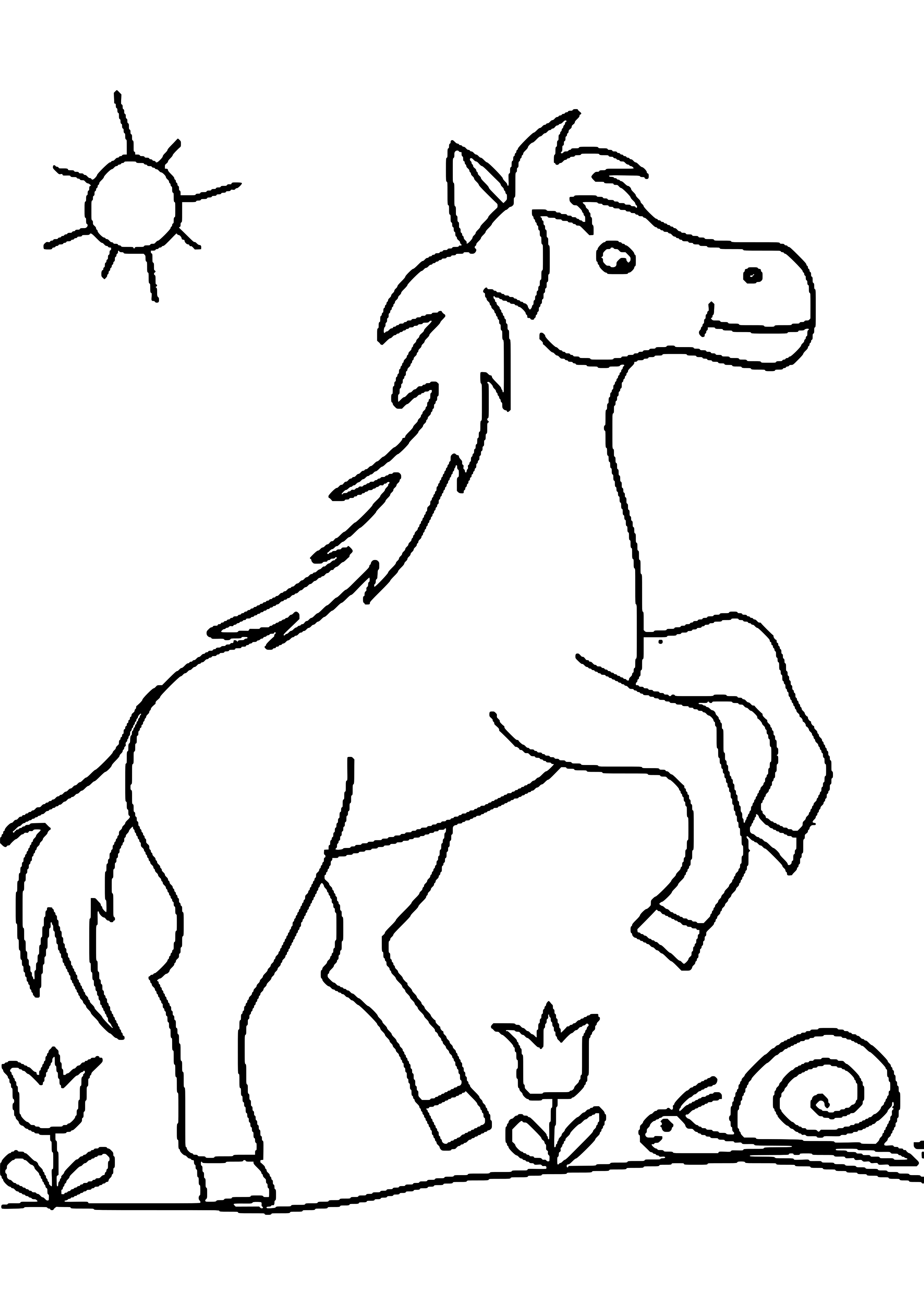Раскраска лошадка для детей 5-6 лет