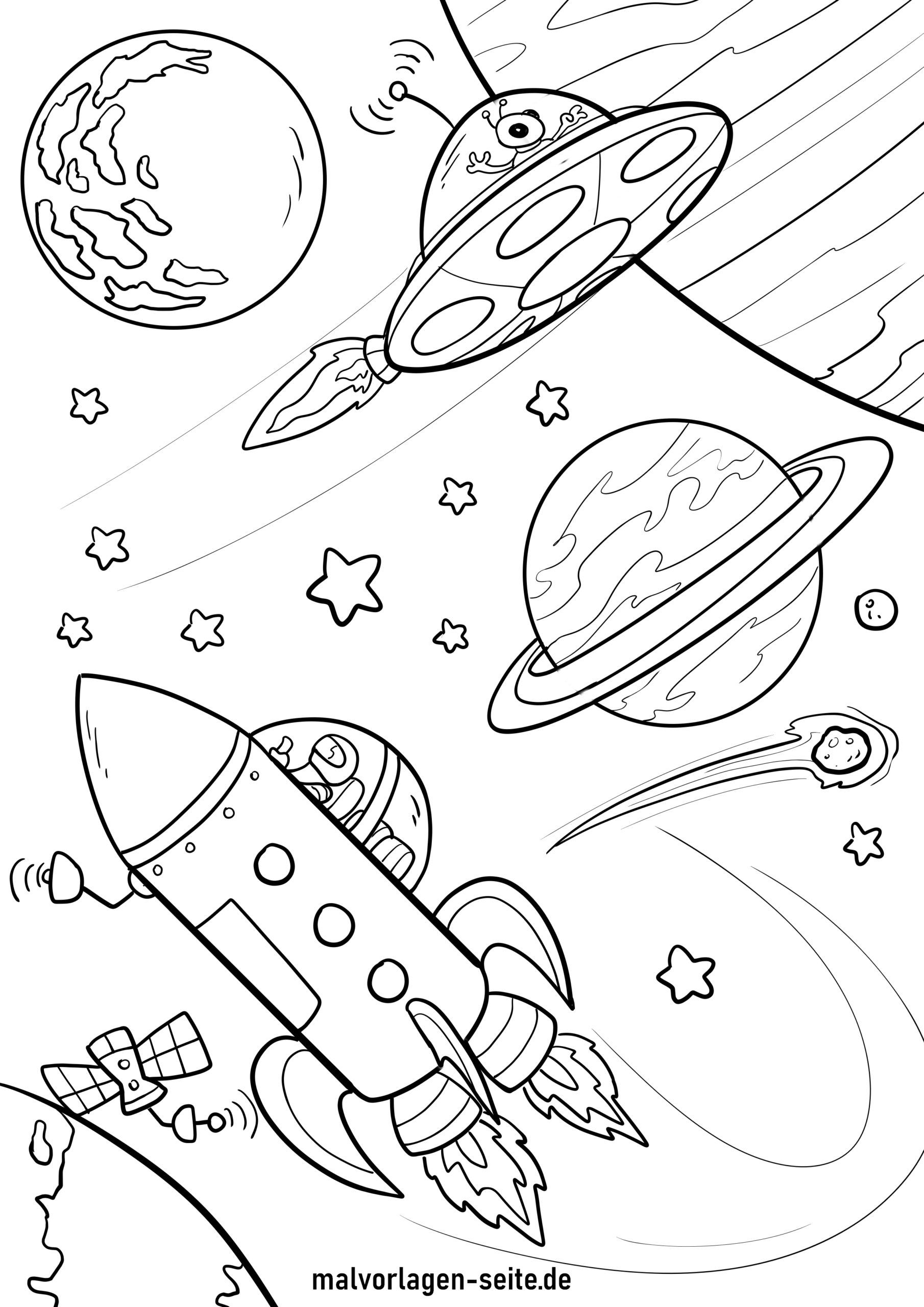Раскраски космос для детей 6-7