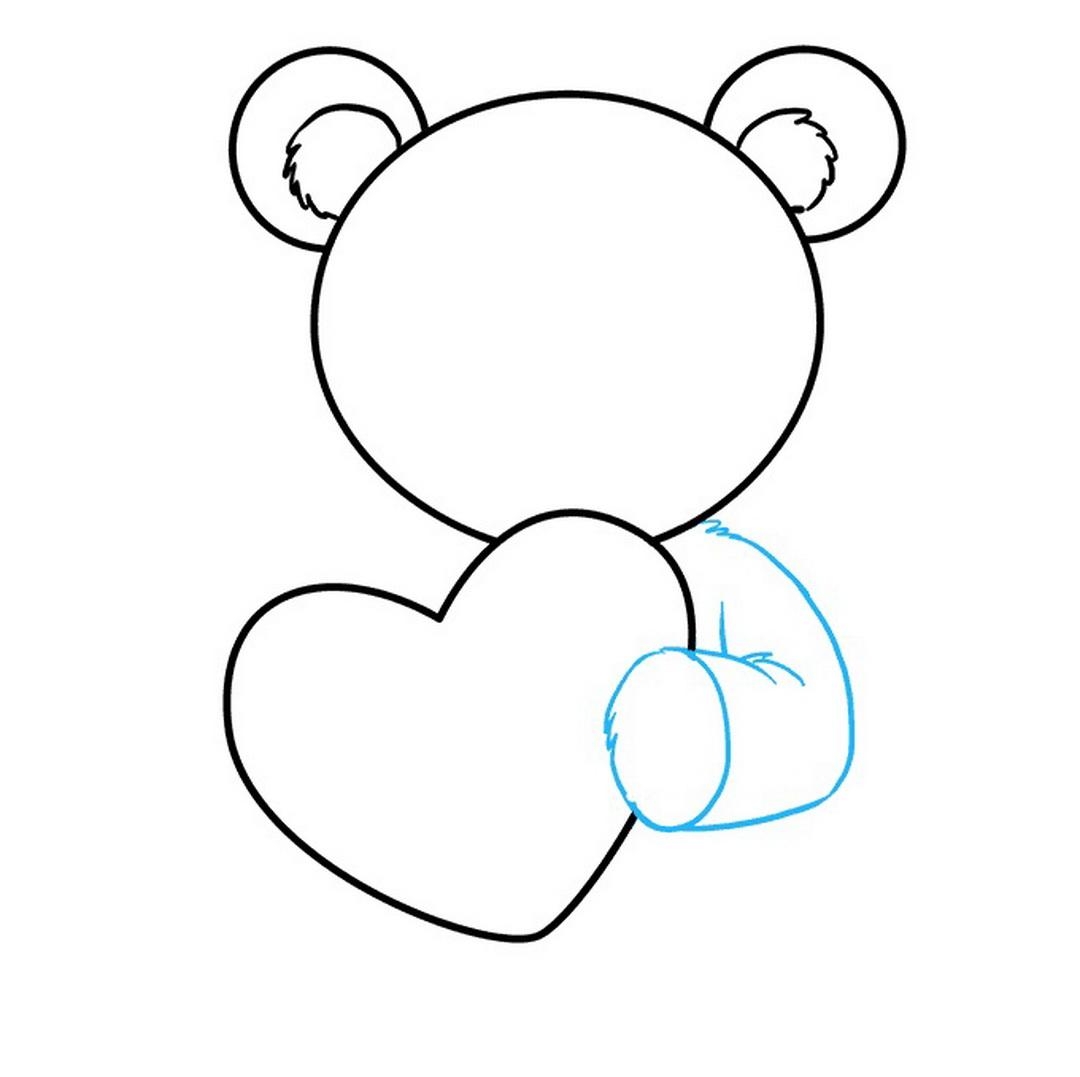 Рисунок медведя с сердцем поэтапно