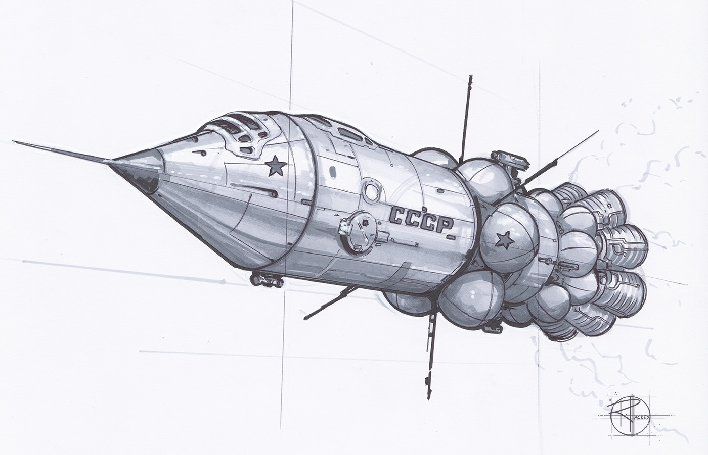 Космический корабль рисунок карандашом