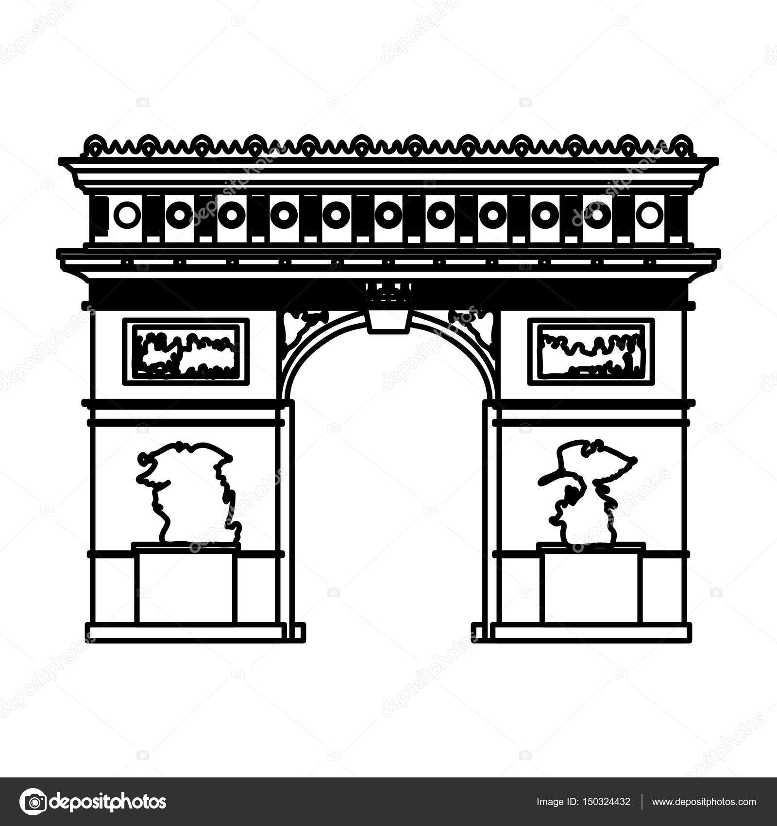 Триумфальная арка Париж вектор