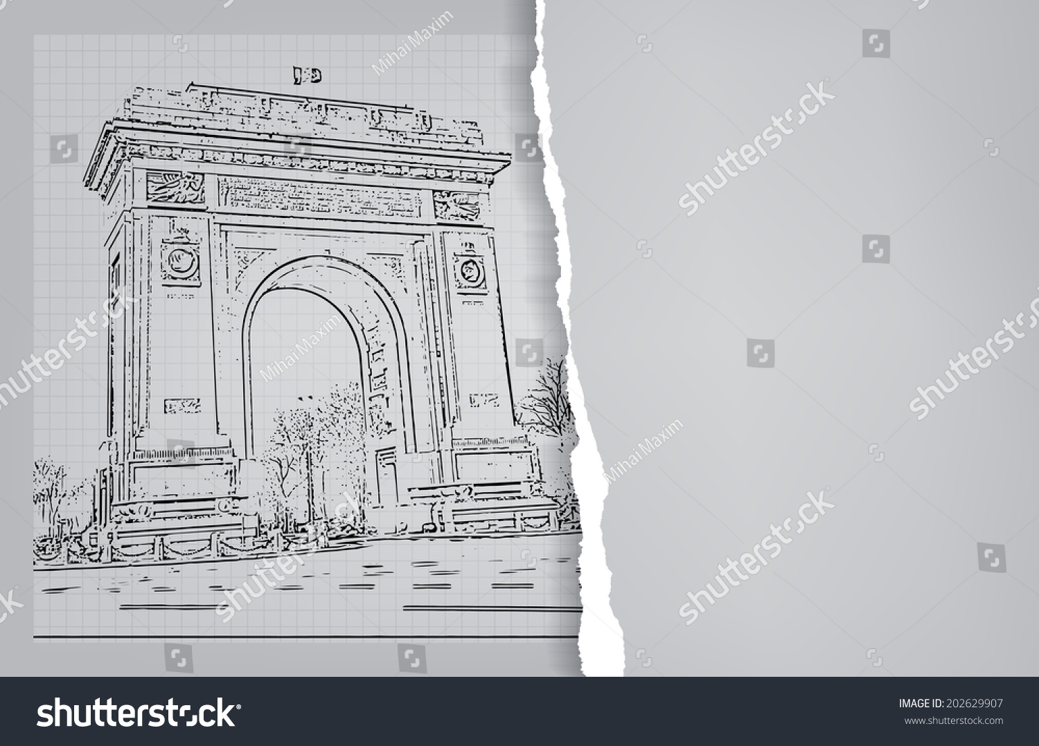 Триумфальная арка вектор рисунок
