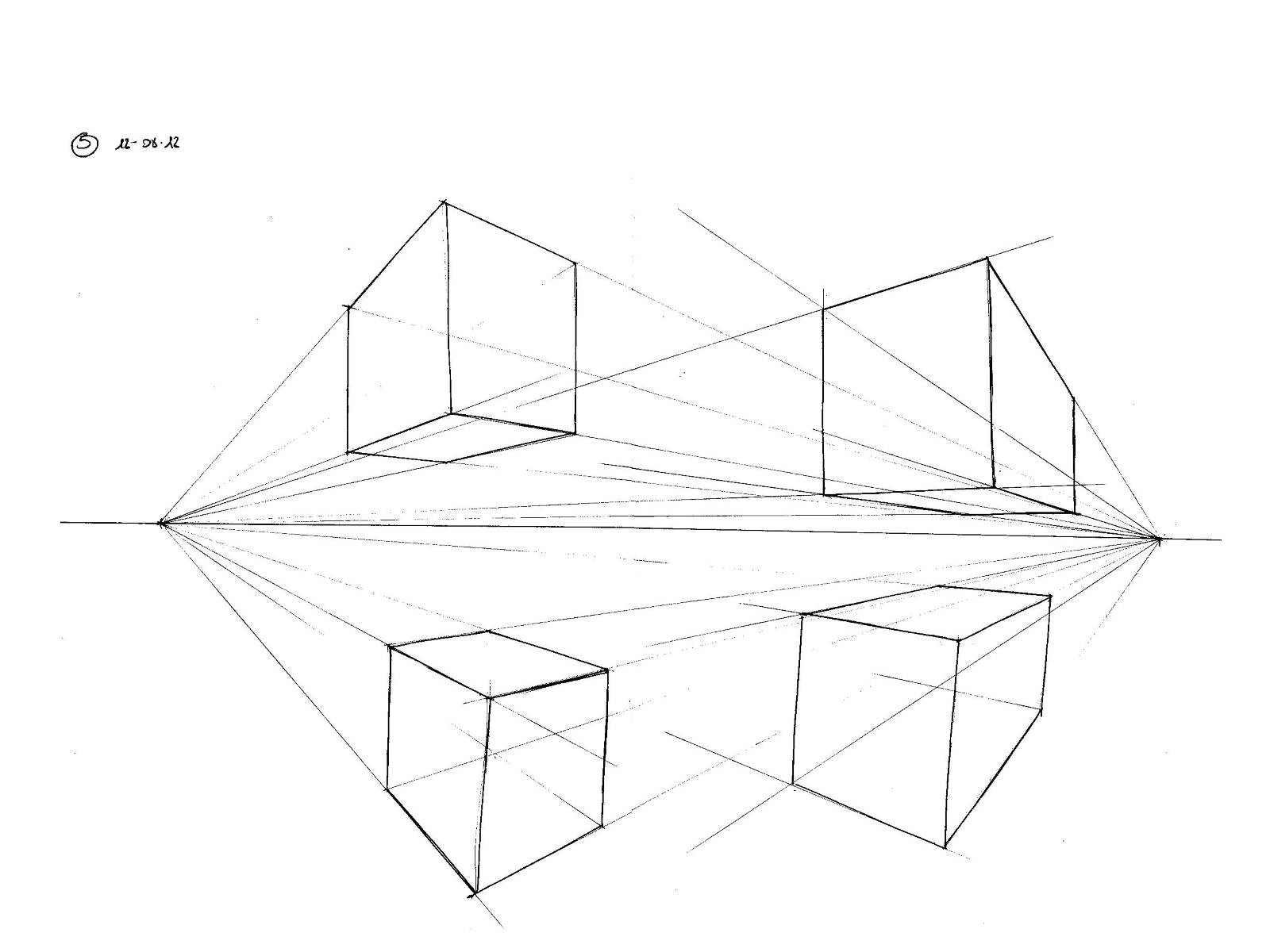 Проекция кубов рисунок карандашом