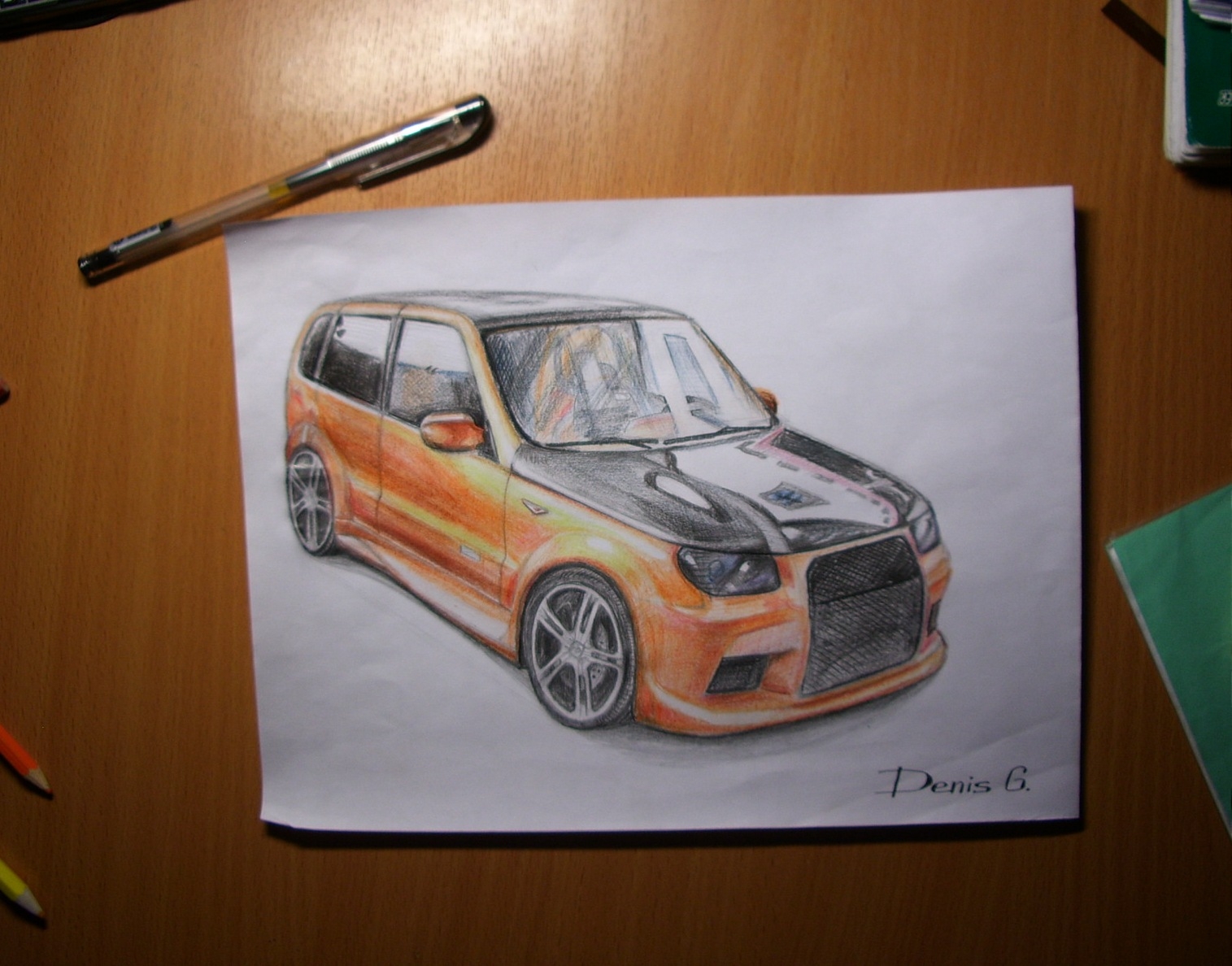 Рисунки карандашами автомобиль Нива Шевроле