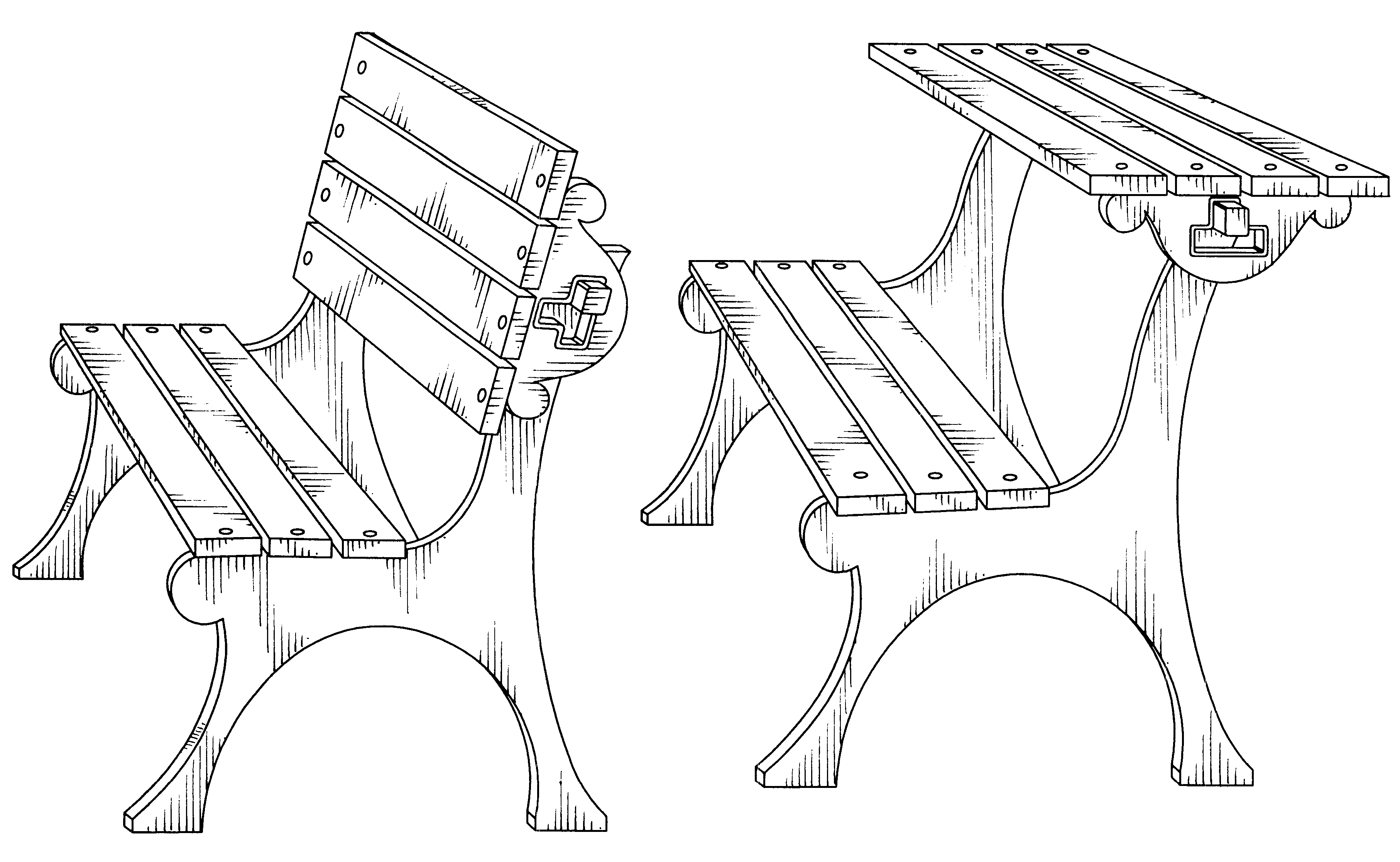 Скамейка рисунок боком