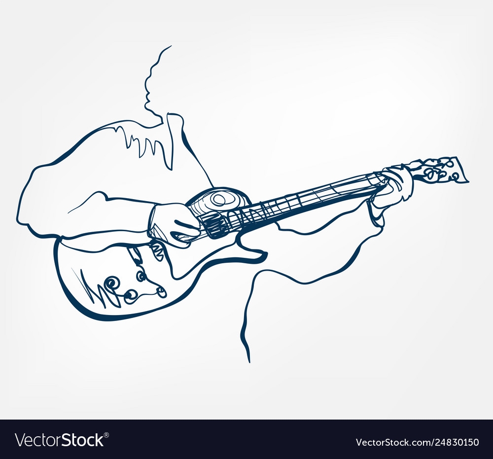 Руки гитариста рисунок