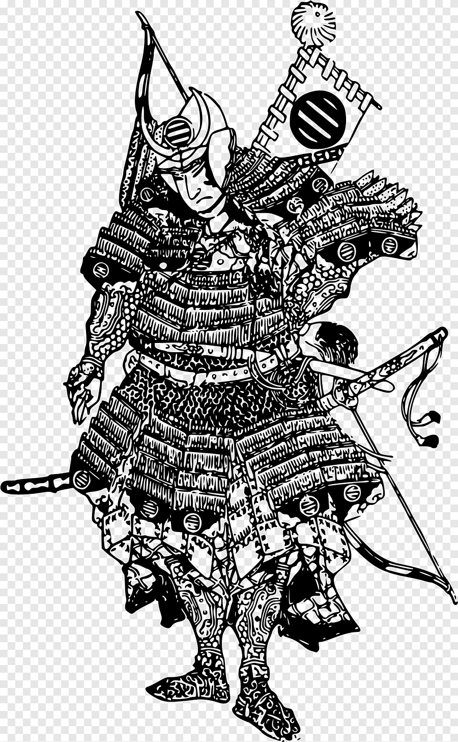 Нарисовать самурая