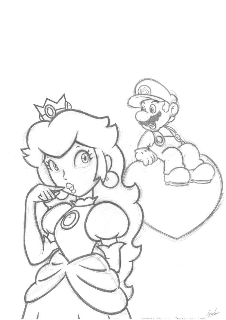Mario рисунок гравировки