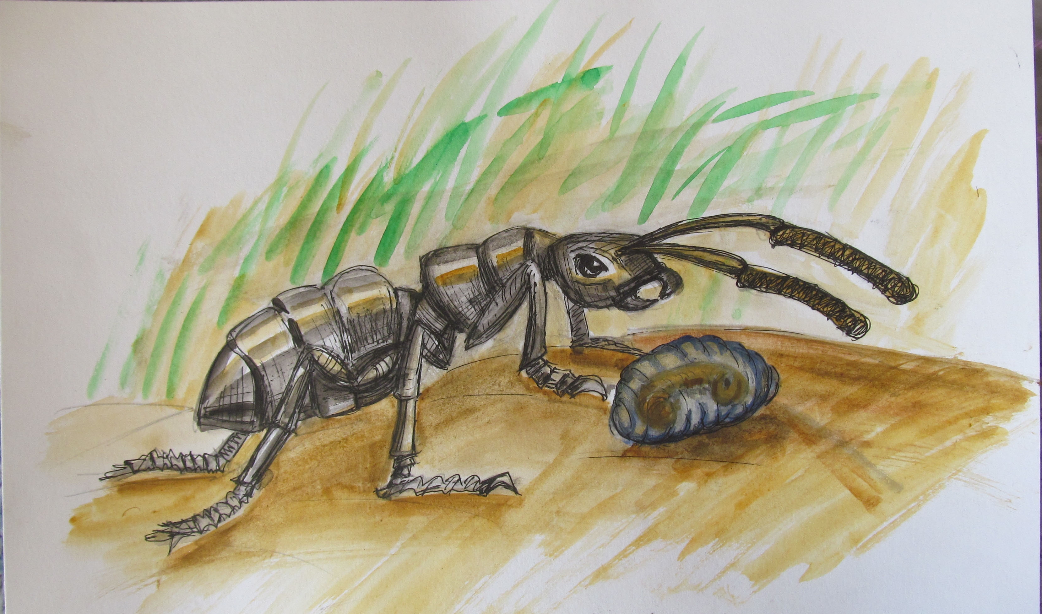 Рисунок муравья красками