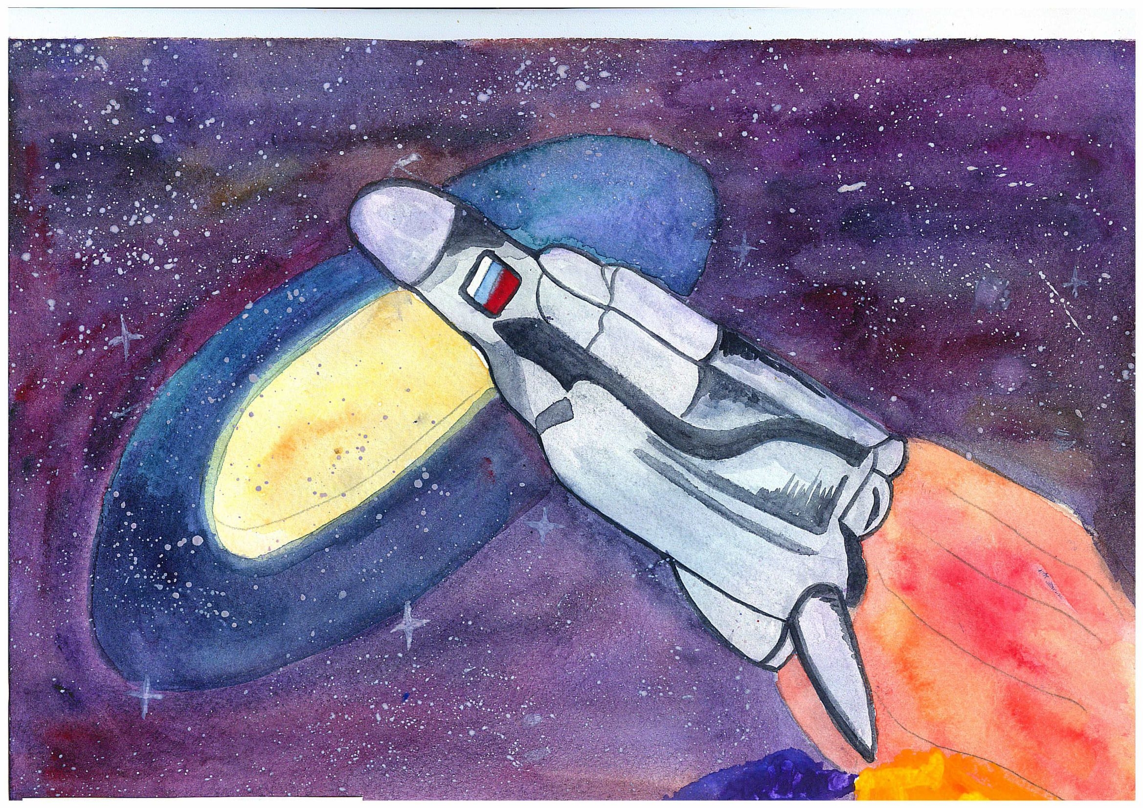 Красивые и легкие рисунки на тему космос