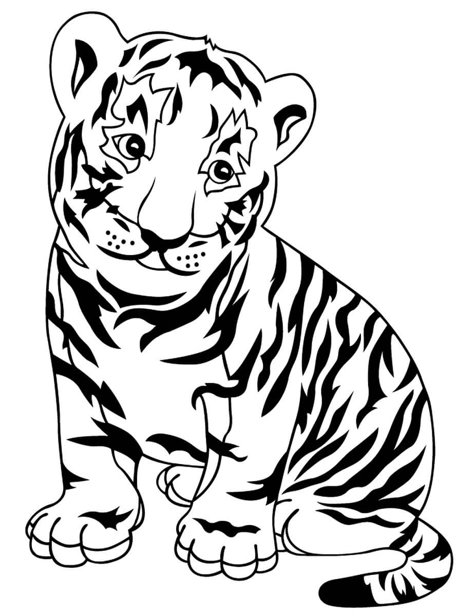 Раскраска тигр - Бесплатно Онлайн или Распечатать!