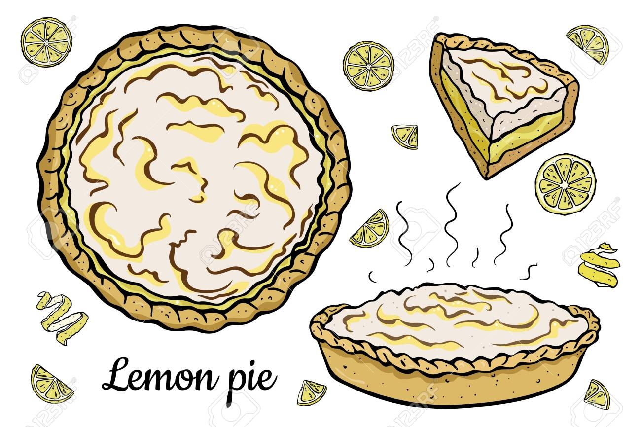 Пирог с лимоном рисунок