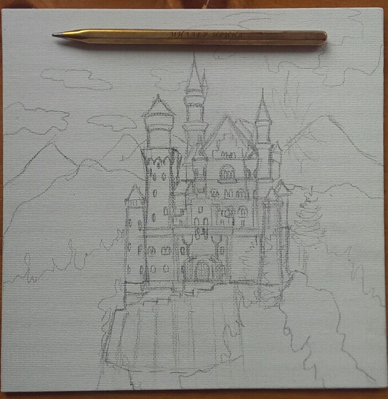 Замок простым карандашом