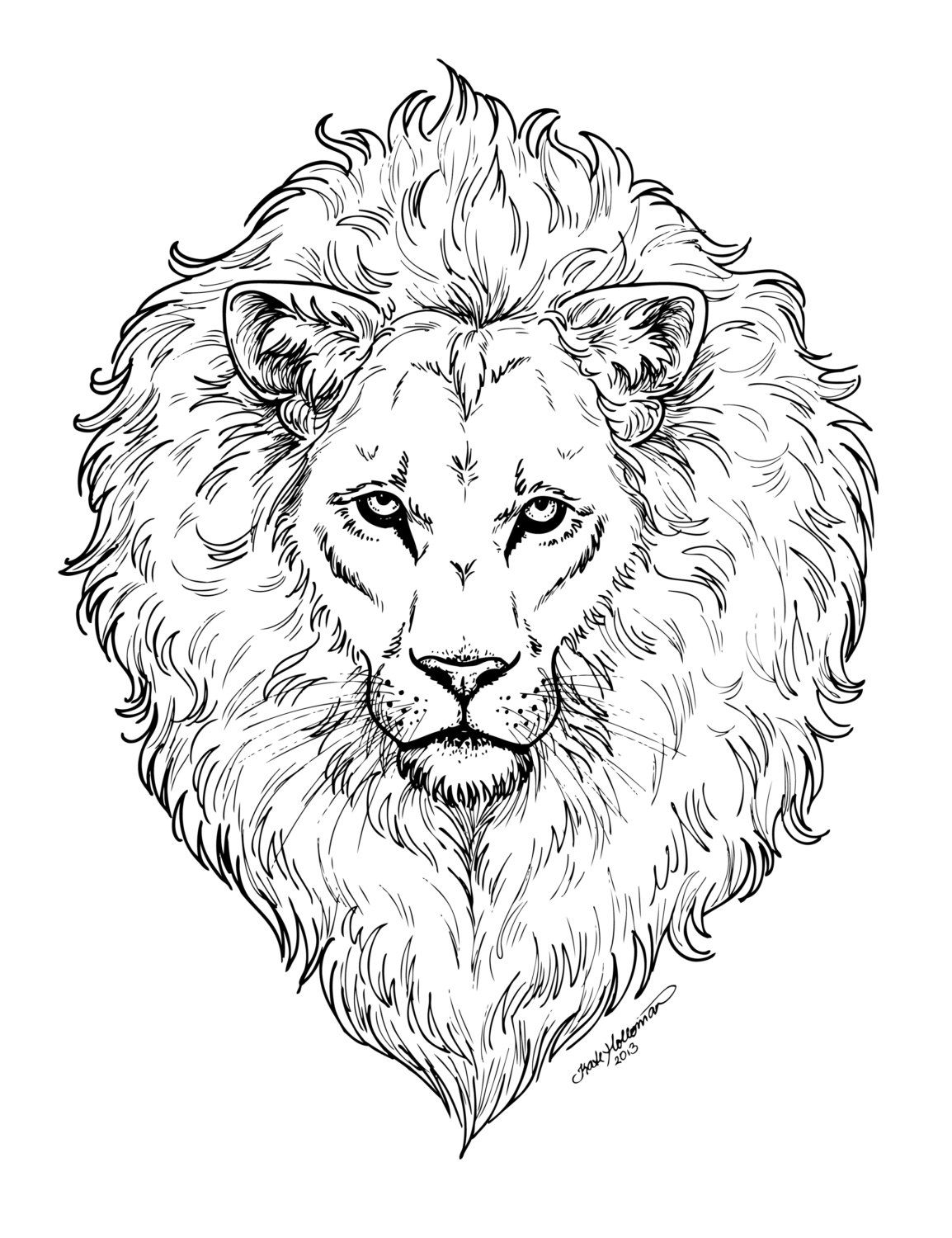 Морда Льва раскраска