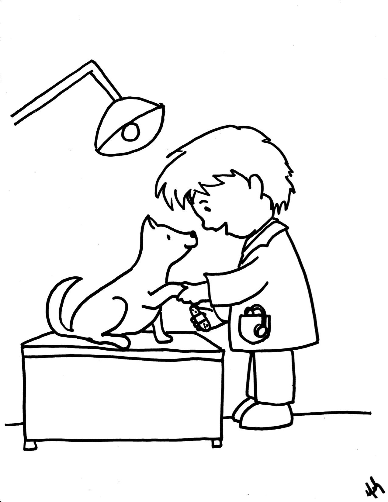 Картинка ветеринар профессия для детского сада раскраска