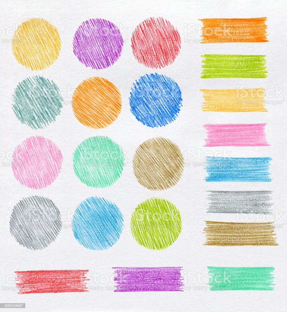 Рисование штрихами цветными карандашами