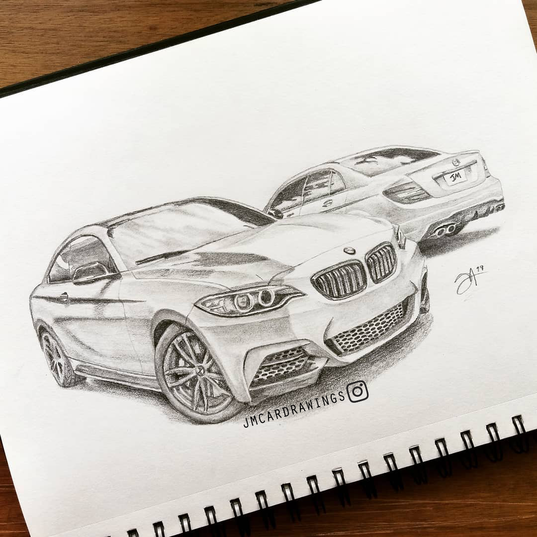 Bmw рисунок карандашом