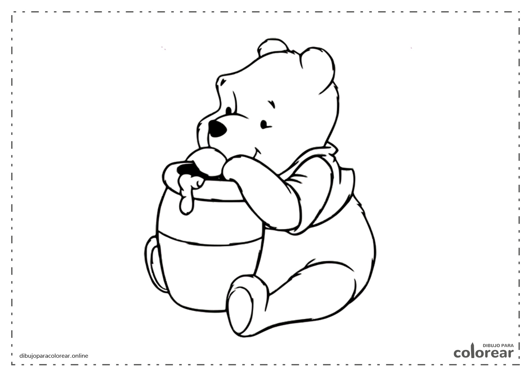 Раскраска для малышей Винни пух с горшочком