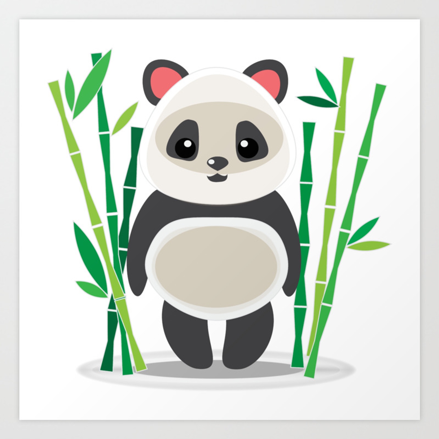 Панда с бамбуком тату эскиз