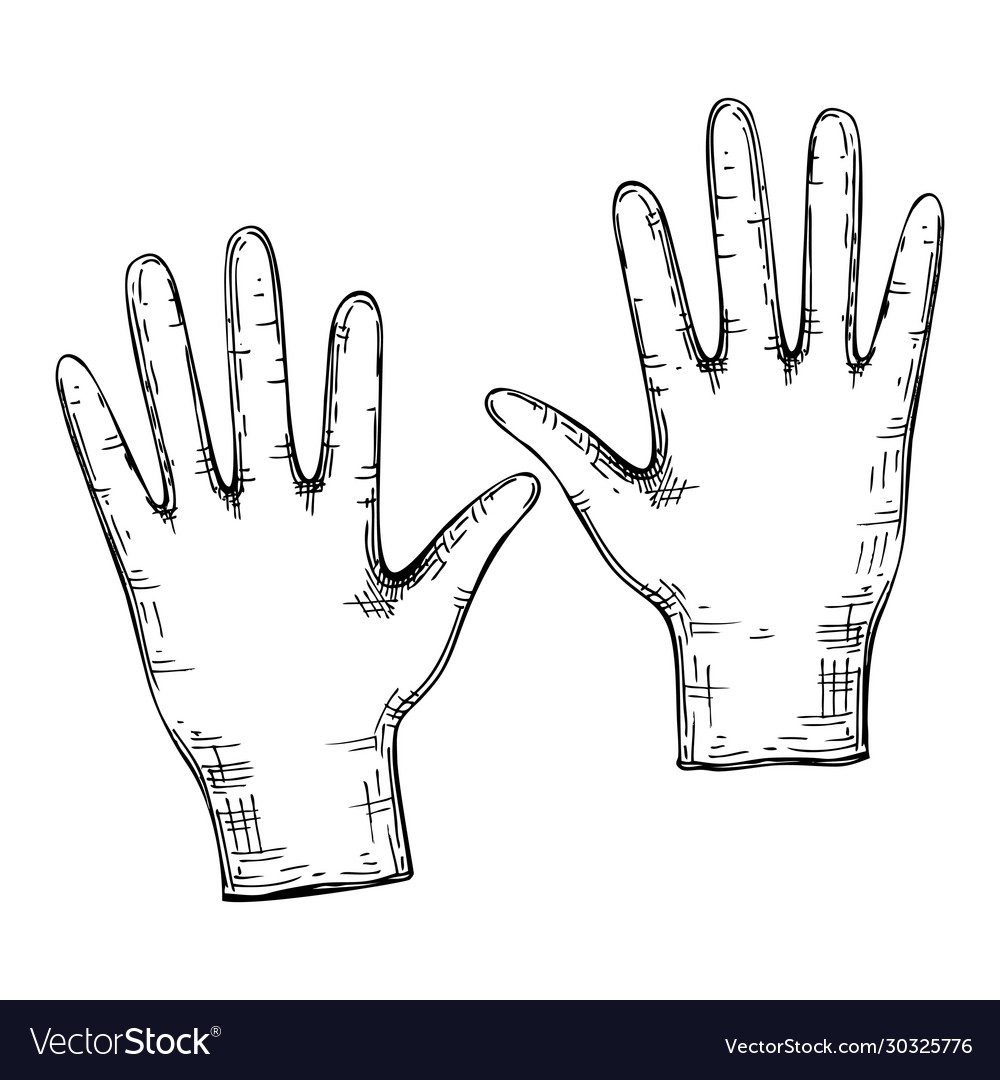 Схематичные руки , перчатки