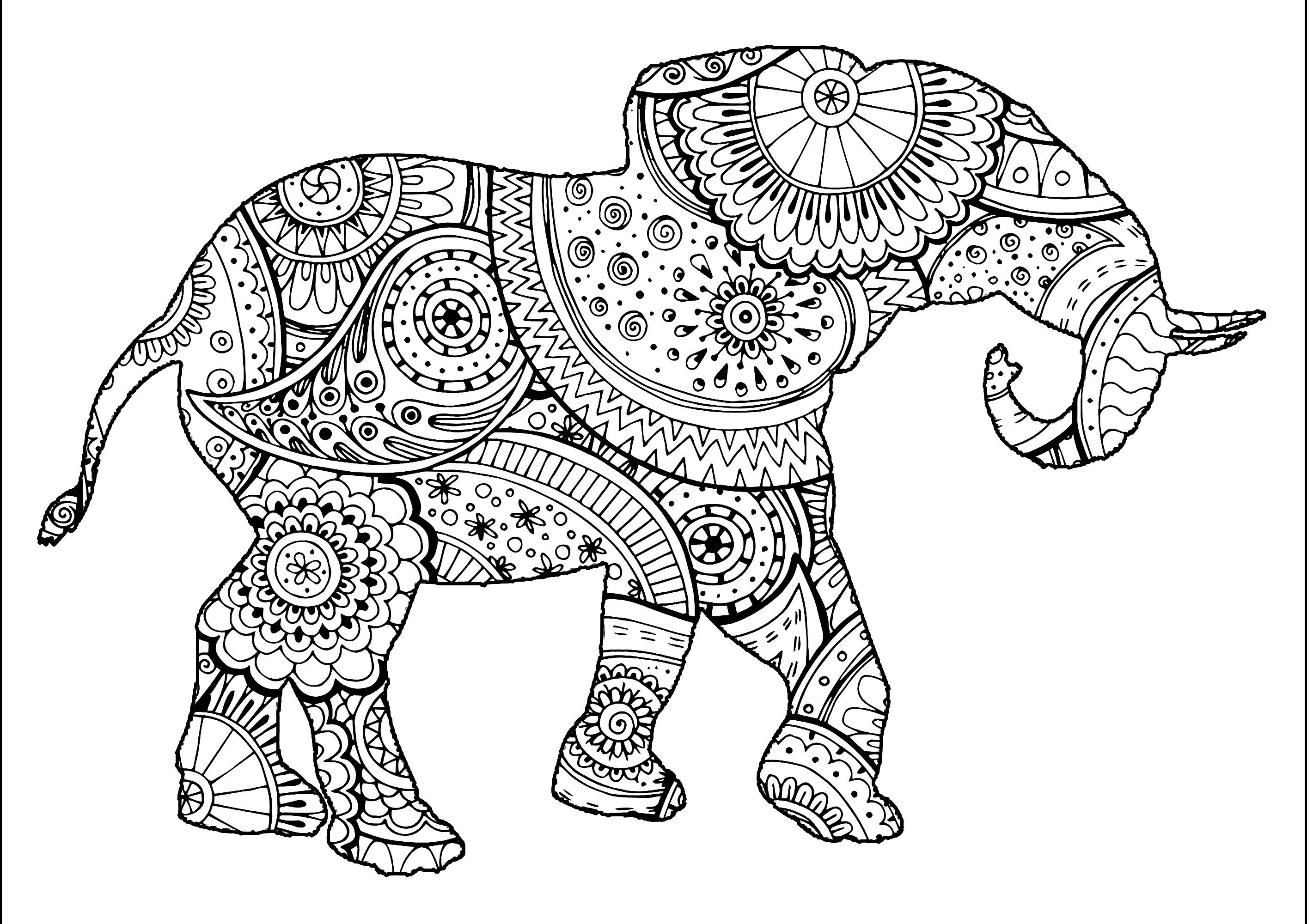 Слон шаблон красивый