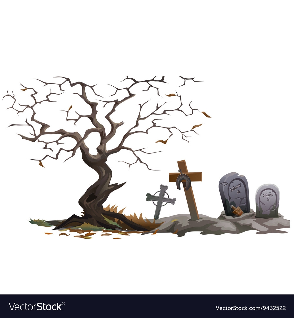 Кладбище нарисованное с могилами