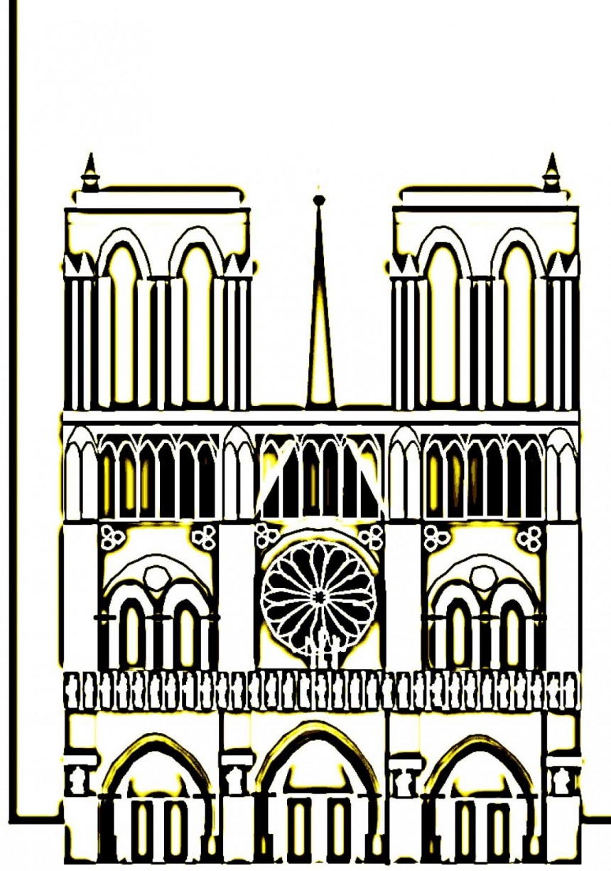 Собор парижской богоматери рисунок карандашом