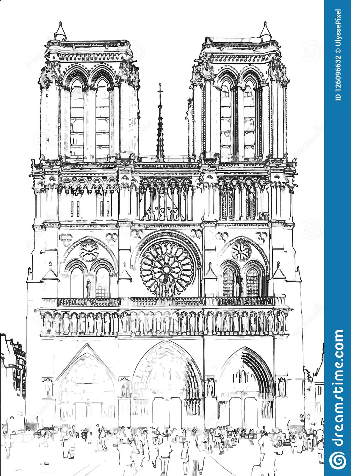 Собор парижской богоматери рисунок карандашом