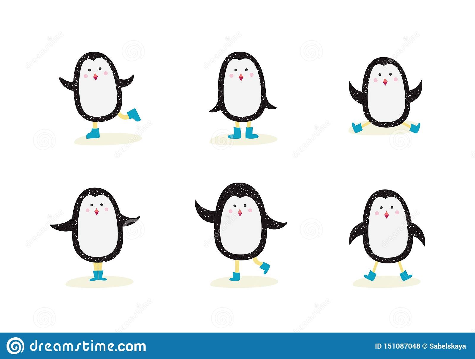 Пингвин арт в разных позах